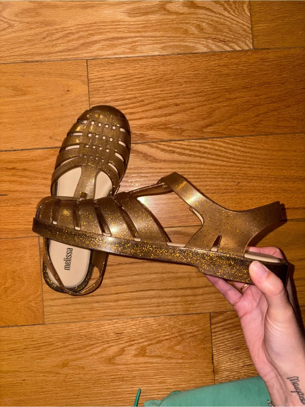 Melissa Glitter Jelly Sandals - Gold - Picture 3 of 7